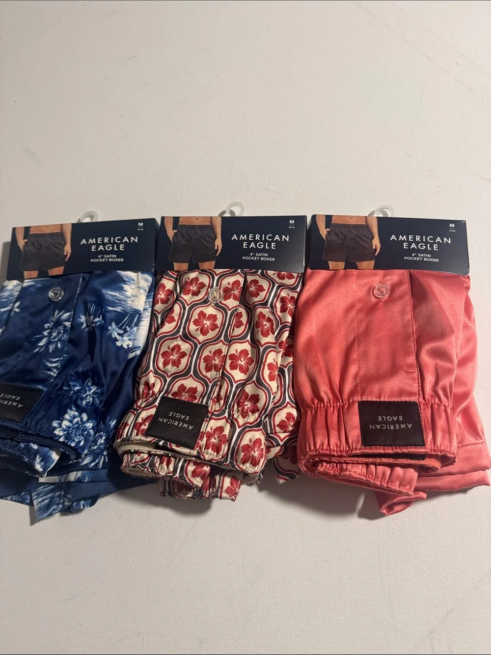 Satin Boxers Mens Medium 3 Pack American Eagle